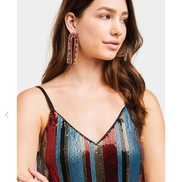 As U Wish Juniors Sequin Strap Tank Dress Medium - Picture 10 of 10